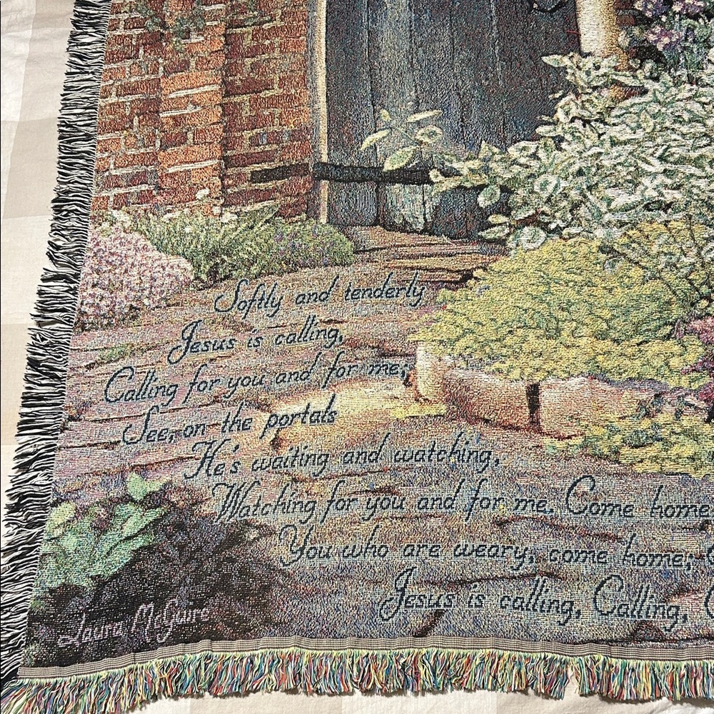 Decorative Tapestry Throw Blanket like new